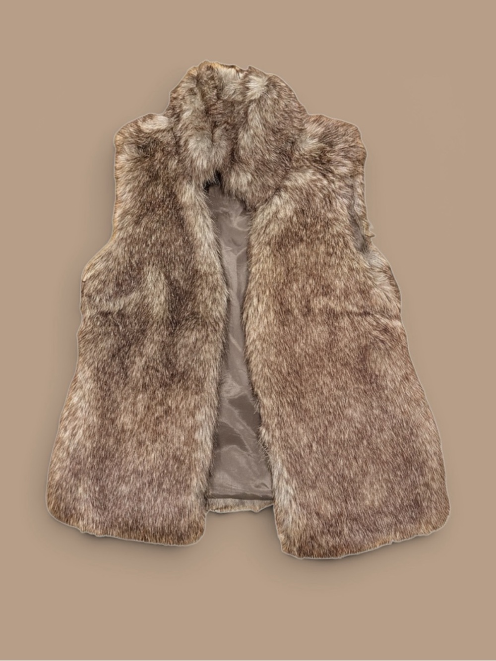 Michael Kors Beige Label Faux Fur-Trim Vest